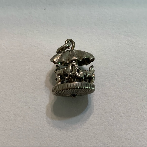 .925 Pure Sterling Silver Merry-Go-Round / Carousel Bracelet Charm - Picture 2 of 4